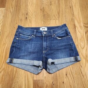 PAIGE Jimmy Cuffed Denim Dark Wash Jean Shorts Size‎ 24